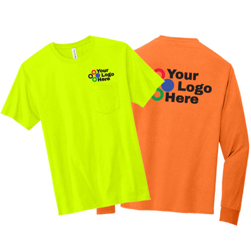 Short-Sleeve and Long-Sleeve High Visibility Safety T Shirts