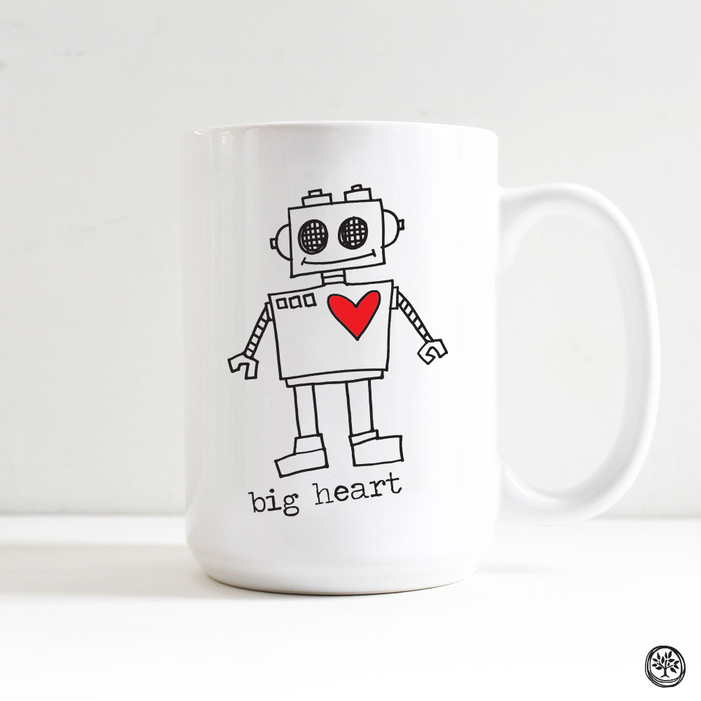 Big Heart Robot Mug