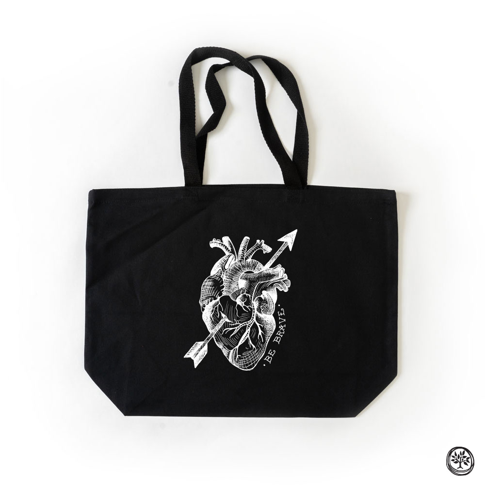 Be Brave Anatomical Heart Tote