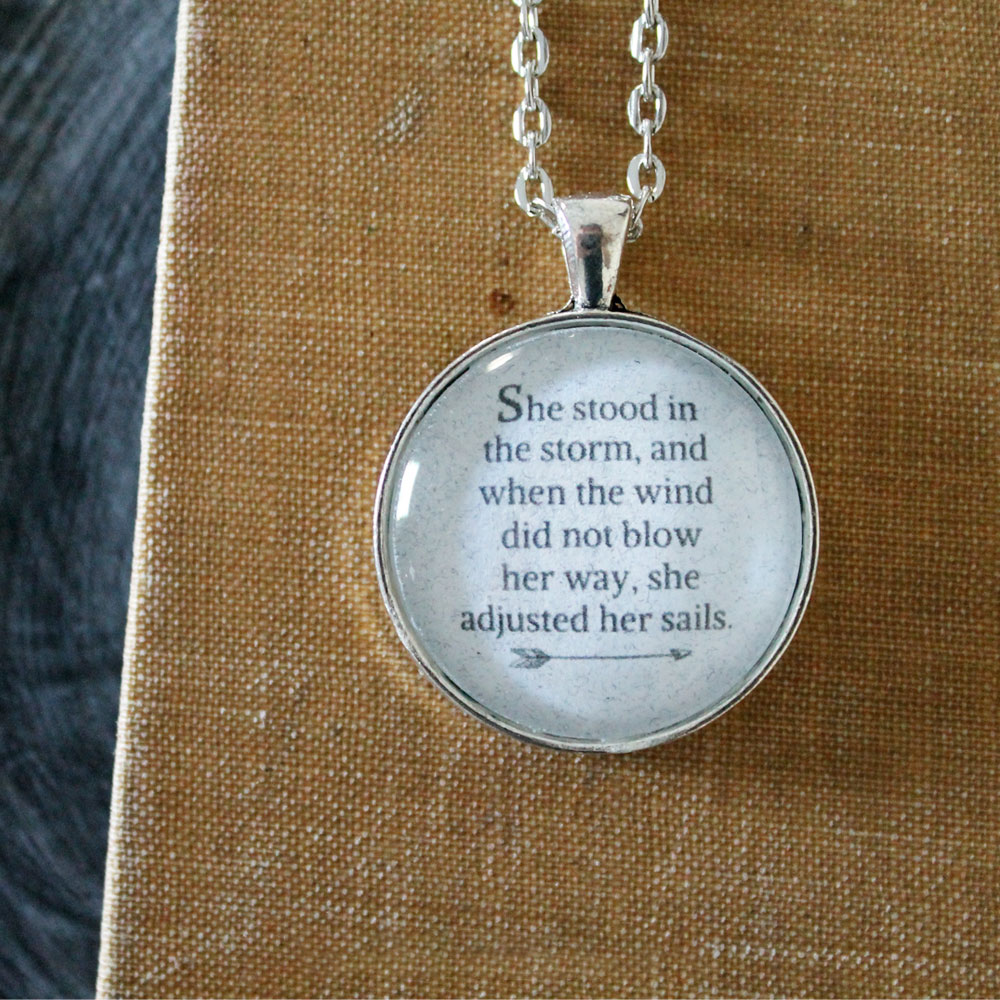 She Stood In The Storm Glass Pendant