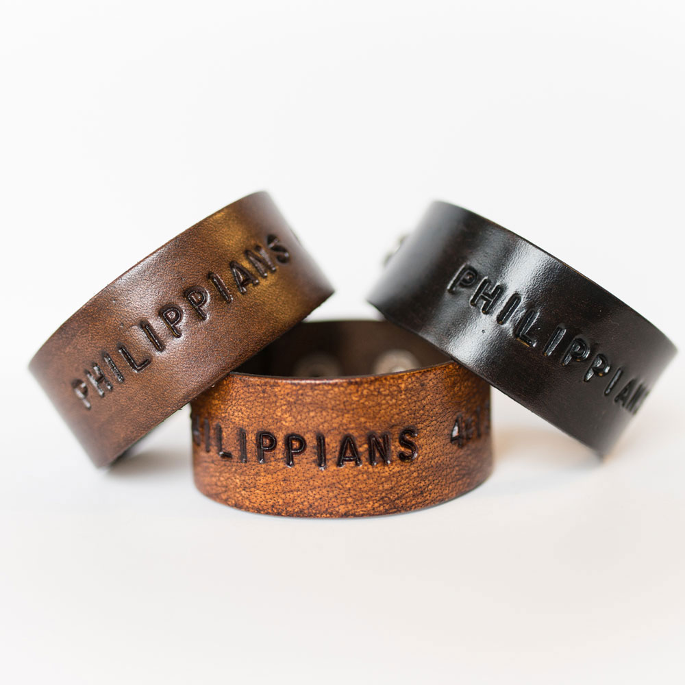 Philippians 4:13 Leather Cuff